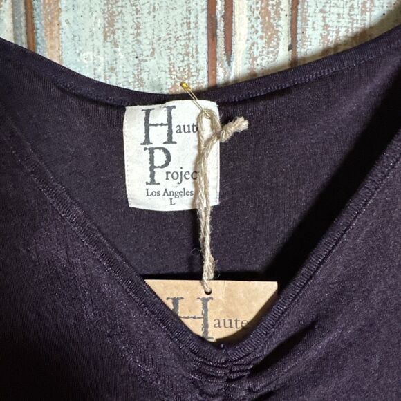 Haute Project Los Angeles L Deep Brown Drawstring NWT Super Voluminous Sleeves - Picture 4 of 10